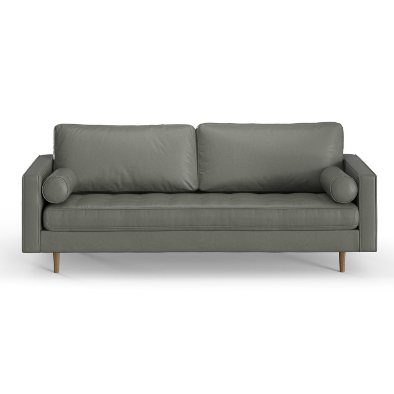 AllModern Geo 84" Vegan Leather Sofa & Reviews Wayfair